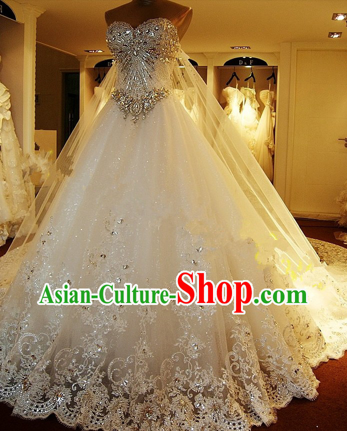 Stunning Chinese Bridal Wedding Dress and Veil