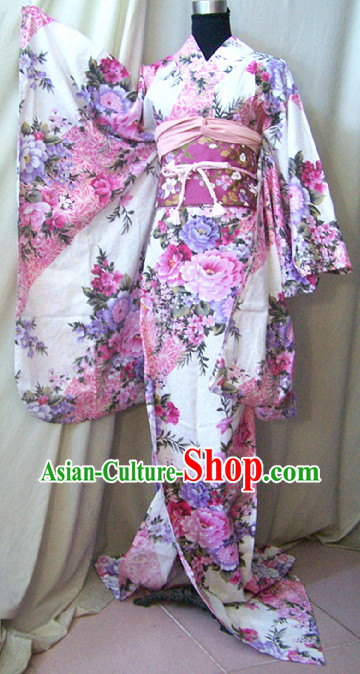 Authentic Japanese Kimono Robe Complete Set for Women