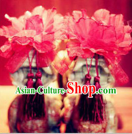 Red Classic Handmade Bridal Hair Flower Accessory