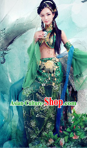 Chinese Classic Fantasy Green Fairy Cosplay Costumes