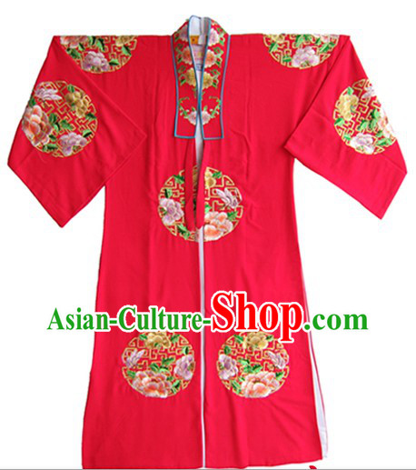 Traditional Chinese Embroidered Flower Wedding Dress for Bridegrooms