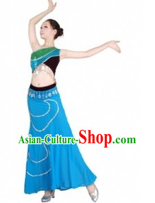 Traditional Chinese Dai Peacock Dance Costumes for Women