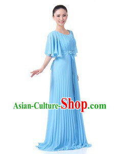 Chinese Blue Chorus Clothes for Women