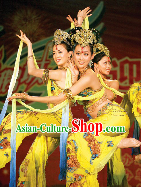 Ancient Chinese Palace Dancer Costumes and Headpiece for Women
