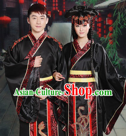 Ancient Chinese Dragon and Phoenix Wedding Dresses