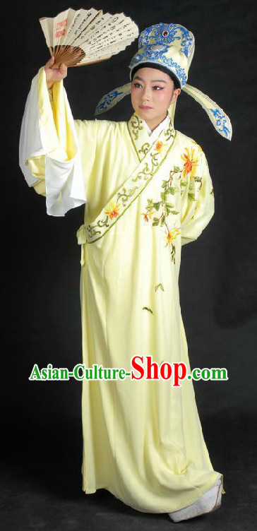 Ancient Chinese Young Men Robe and Hat for Men
