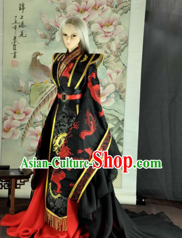 Ancient Chinese Black Dragon Costumes for Men