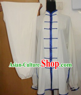 Traditional Chinese White Silk Kung Fu Tai Chi Clothing