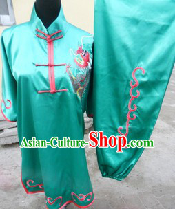 Traditional Chinese Silk Dragon Martial Arts Stage Performance Suit
