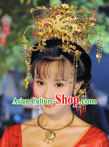Traditional Chinese Tang Dynasty Empress Hairpins and Accessories Complete Set