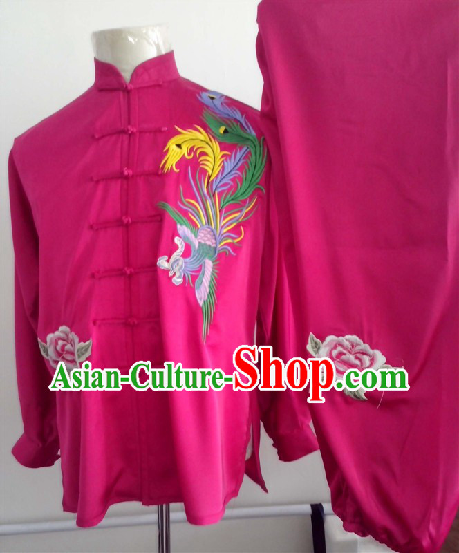 Traditional Chinese Phoenix Embroidery Tai Chi and Martial Arts Competition Outfit for Women