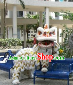 American White Wool Lion Dancing Costume Complete Set