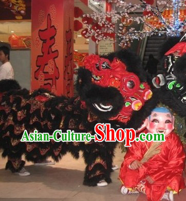 Red and Black Chinese New Year Customs Traditionals Lion Dance Lion Set