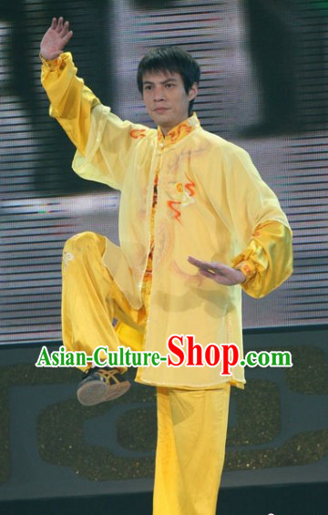 Embroidered Dragon Silk Wushu Championship Clothes and Cape