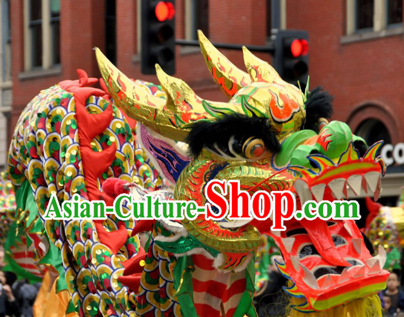 Chinese New Year Customs Community Ceremonial Dragon Dancing Costumes for Nine to Ten People