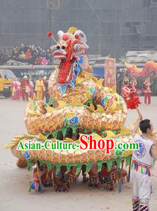 Old Style Handmade Auspicious Cloud Dragon Dance Costumes for Ten People