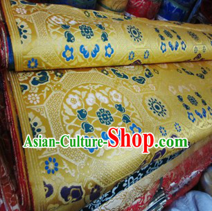 Golden Traditional Chinese Tibetan Clothing Fabric