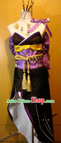 Ancient Zhan Guo Wu Shuang Nong Ji Cosplay Costumes Complete Set