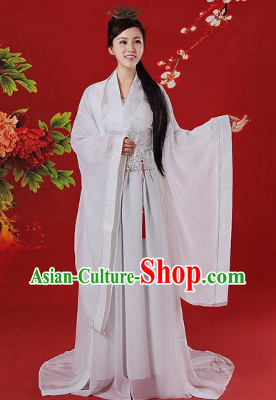 Ancient Chinese White Beauty Costumes for Women