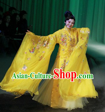 Yellow Kunqu Opera Fairy Flower Clothing
