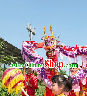 6 Meters Purple Beijing Dragon Dance Costume for Five or Six Kindergarden Children