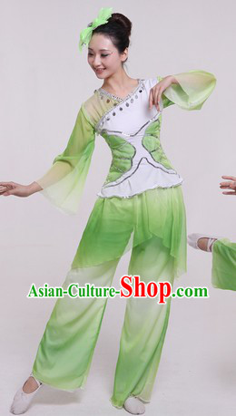 Chinese New Year Celebration Jasmine Flower Dancing Costumes and Headpieces