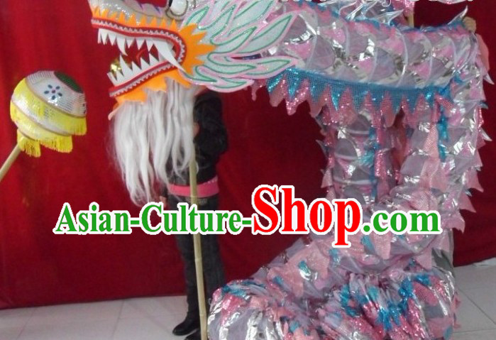 Lightweight Competition and Performance Silver Net Dragon Dance Costume for 9-10 Dancers