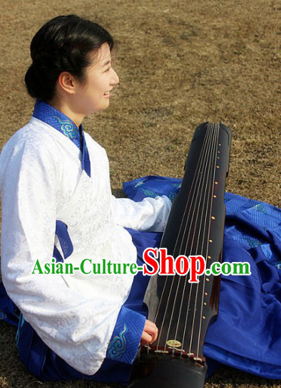 White Embroidery Ancient Ming Dynasty Ancient Koto Apparel for Women