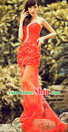 2013 New Design Sexy Red Wedding Evening Dress Attire