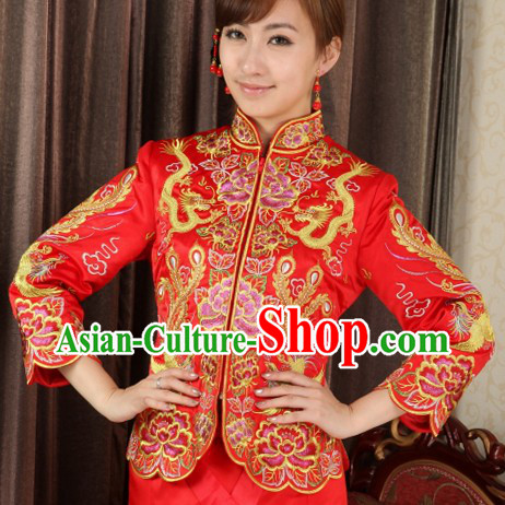 Chinese Classic Dragon and Phoenix Wedding Dresses for Brides