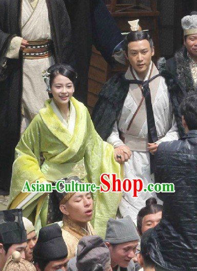 Ancient Chinese Han Dynasty Couple Costumes for Men and Women