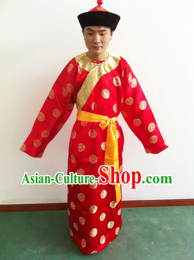 Traditional Chinese Waiter Robe and Hat