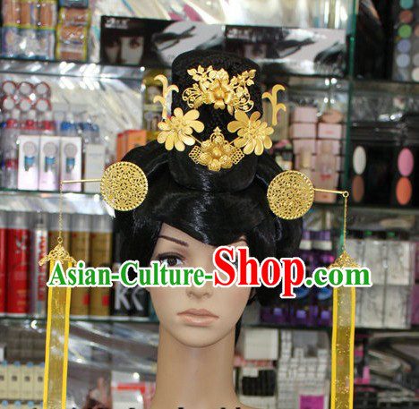 Ancient Chinese Palace Imperial Female Official Wig and Hair Accessories