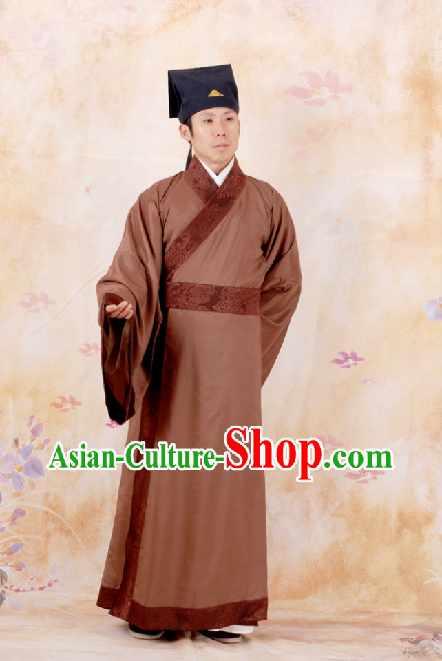 Ancient Chinese Tang Dynasty Suit Clothing and Hat for Men