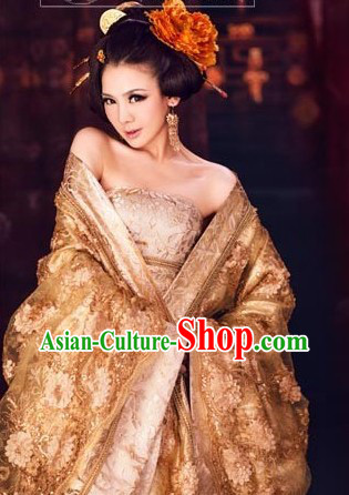 Golden Traditional Ancient Chinese Empress Costume