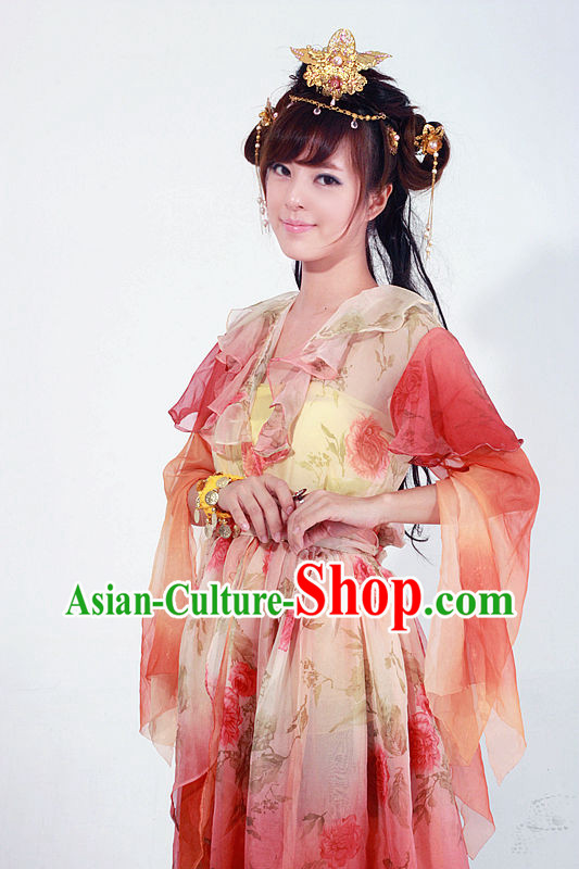 Ancient Chinese Swordswoman Huang Rong Costume for Girls