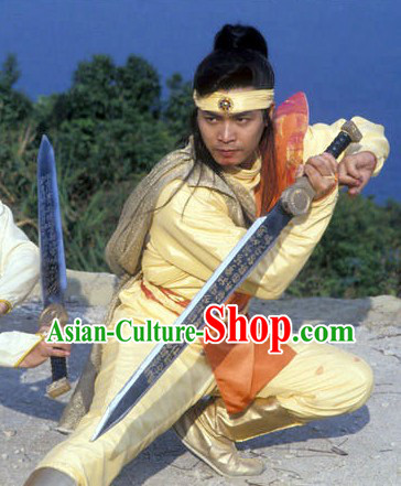Ancient Chinese Ri Yue Shen Jian TV Drama Knight Calliver Costumes with Long Tunic