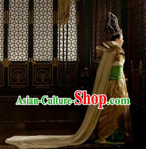 Ancient Chinese Tang Dynasty Wu Zetian Costumes and Hat for Women