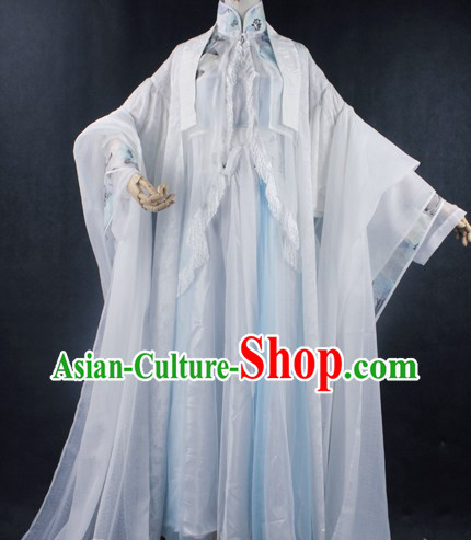 Ancient Chinese Legend White King Costumes Complete Set