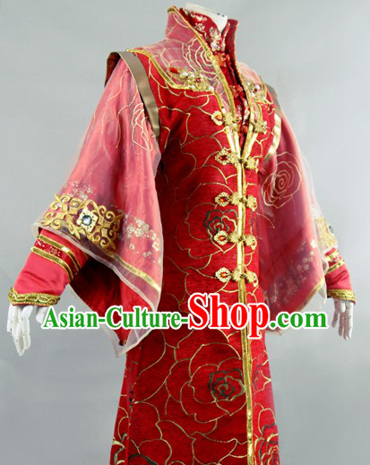 Traditional Chinese Red Wedding Robe for Women