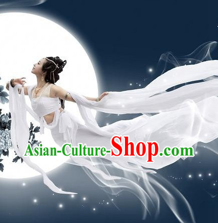 Ancient Chinese White Fei Tian Dance Costumes