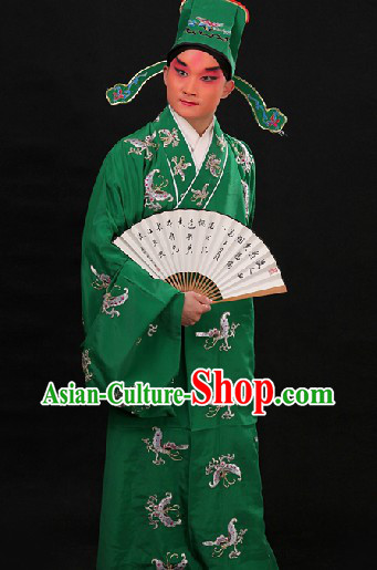 Shui Hu Xi Menqing Playboy Butterfly Embroidered Costumes and Hat for Men