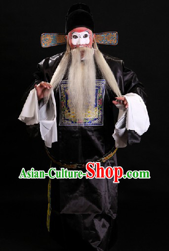 Black Chinese Ancient Official Costumes and Hat for Men