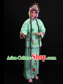 Traditional Chinese Green Beijing Opera Xiao Dan Costume