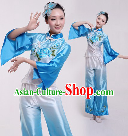 Traditional Chinese Colour Transition Yangge Dance Costume for Women