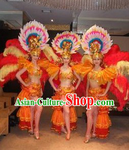 Samba Stage Performance Costumes and Hat for Women