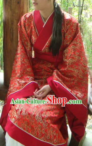 Ancient Chinese Red Hanfu Suit for Women