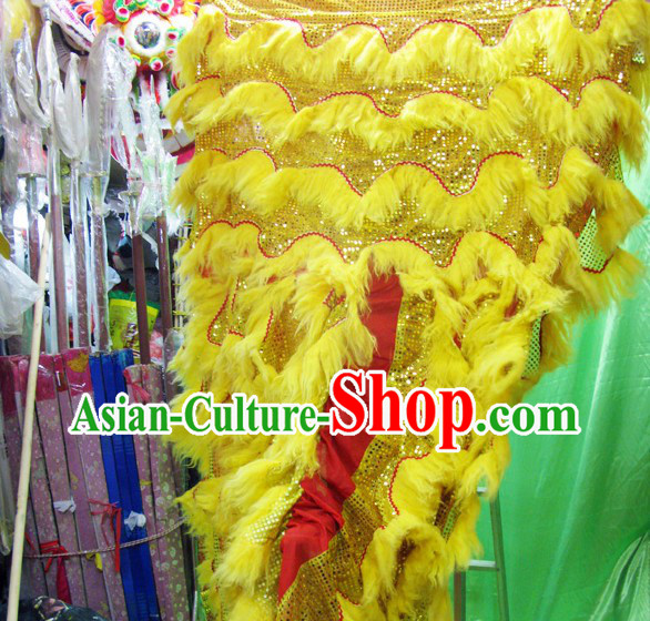 Long Wool Lion Dance Body Costumes Pants Claws Set