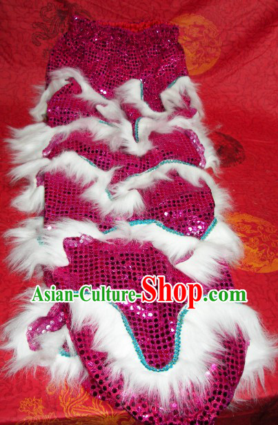 Two Pairs of Traditional Chinese Imitation Wool Lion Dance Pants and Shoes Covers