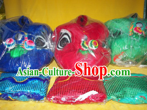 Three Sets Chinese New Year Parade Children Size Lion Dance Costumes